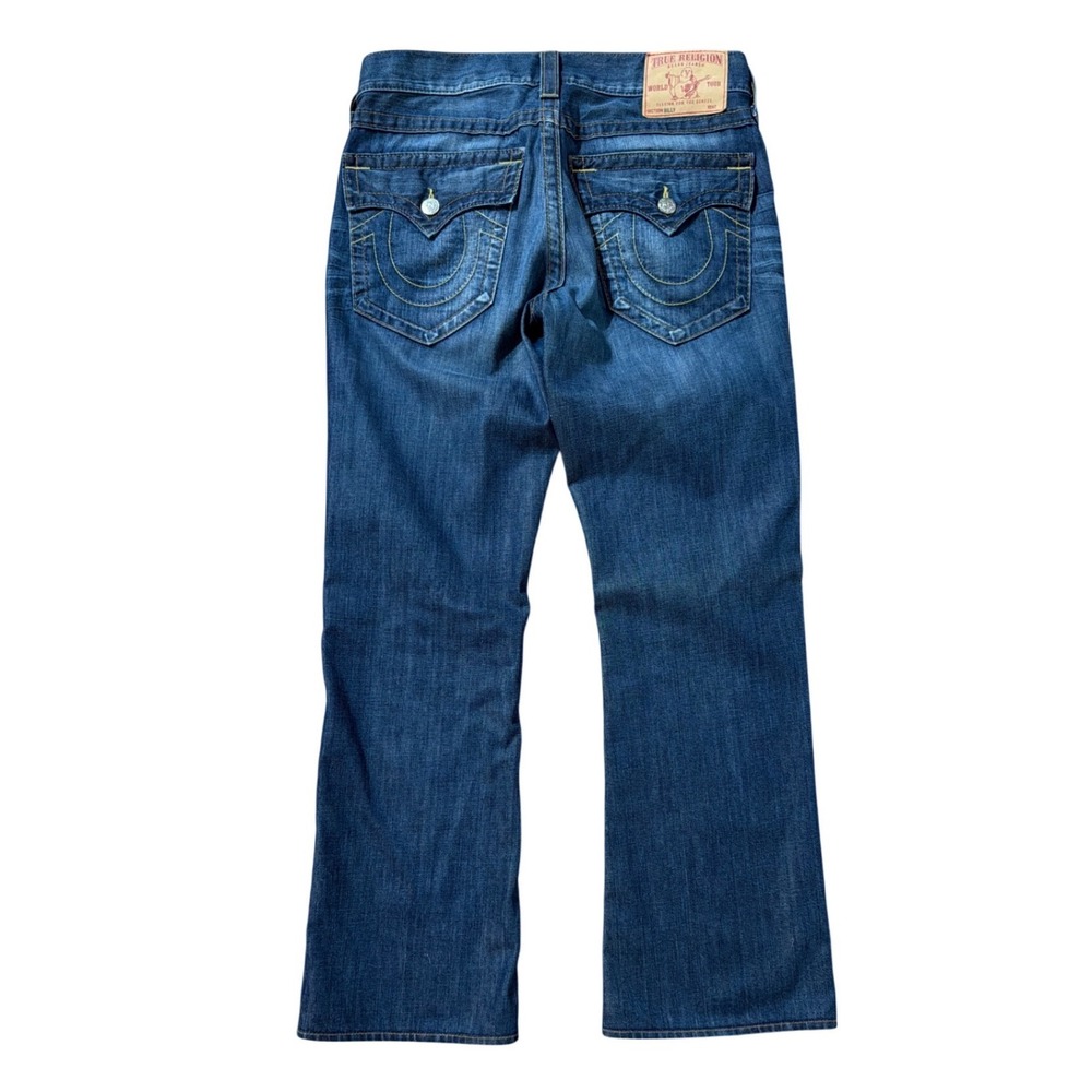 True Religion Billy Bootcut Jeans Mens 32x32 Medium Wash Made in USA Blue Denim - Picture 2 of 8